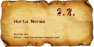 Hurta Norma névjegykártya